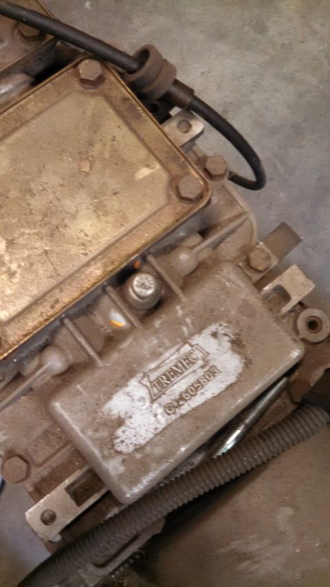 1988 Ford Bronco - A close-up view of a transmission component, identified by a TREMEC label.