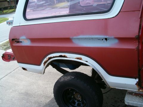 1979 Ford Bronco - Bondo progress as of Saturday.