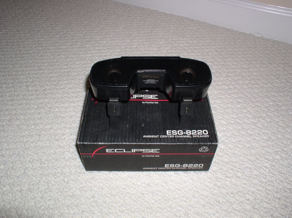 Black Eclipse ESG-8220 ambient center channel speaker on box