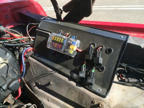 1979 Ford Bronco - Installed a fuse panel from Blue-Sea for all my new wiring. Mounted under the hood next to the brake booster.