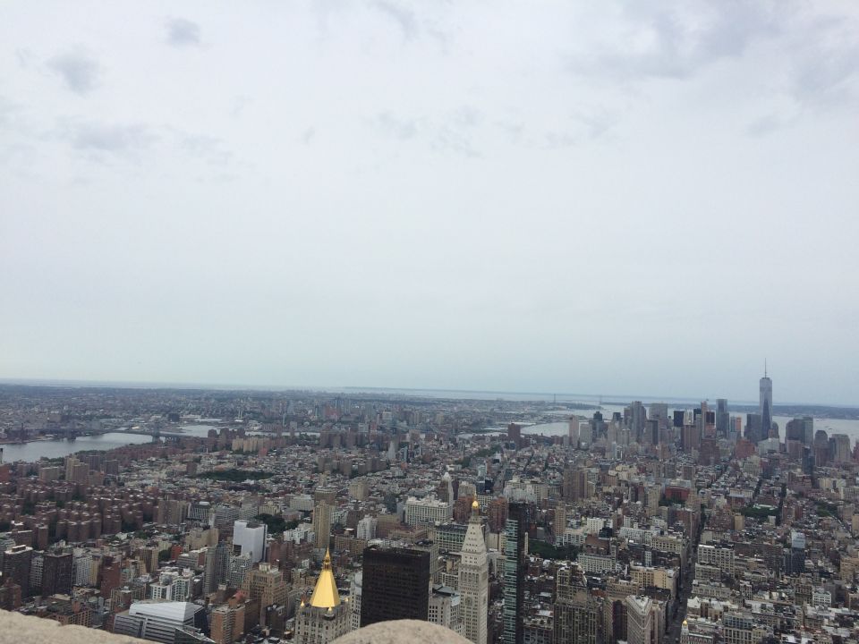 Aerial view of Manhattan skyline toward Lower Manhattan
