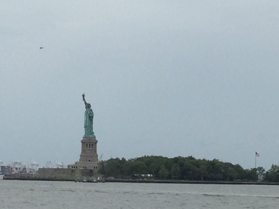 Statue of Liberty on Liberty Island viewed from the water