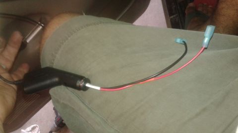 1996 Ford Bronco - Wiring installation in a car interior, possibly for a dash cam.