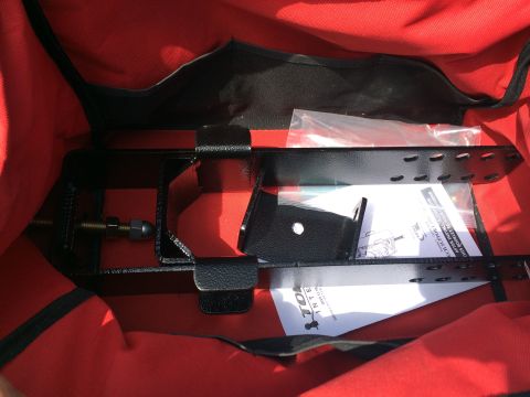 1997 Dodge 3500 - Metal parts and instructions are stored inside a red bag.