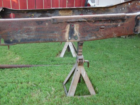 1993 Ford Bronco - This is the balance point for a frame stripped of all bolts, but the only rivets that have been removed are those for the engine perches &…