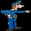 1997 Ford Crown Victoria - A low-resolution image depicts a figure dressed in a blue uniform, with arms outstretched, set against a dark background.