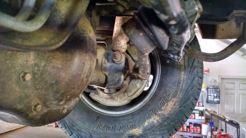 1983 Ford Bronco - Pretty straight. A few minutes ago, it was rubbing the front shock mount.