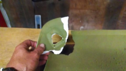 1992 Ford Bronco - Each of the corners were torn off at the visor mounts, but the breaks were clean.