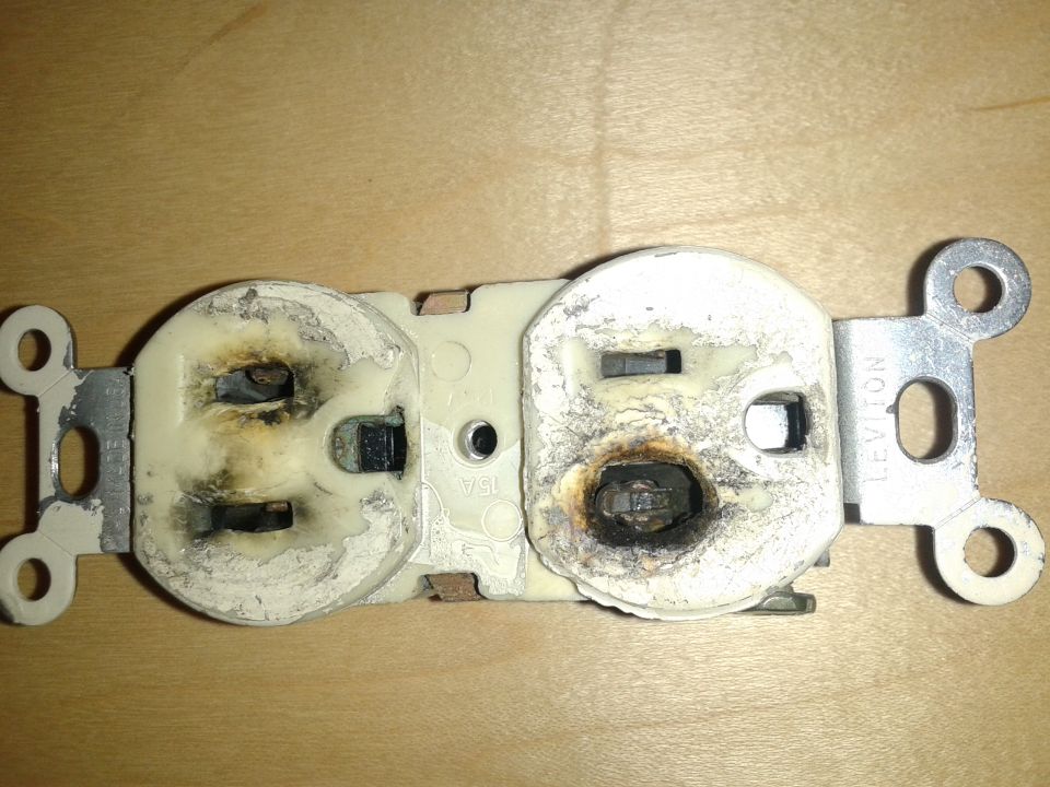 Burnt electrical outlet