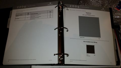 2003 Mercury Marauder - 2004 Mercury dealership interior sample guides. Includes the Marauder's interior fabric samples.