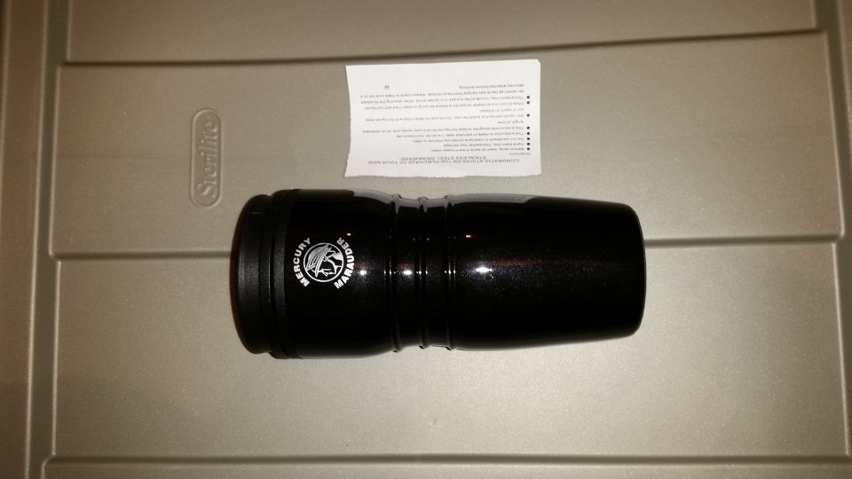 Mint, rare, never used Marauder thermos. These were available in 2002 through the dealer to new Marauder owners. 

$100