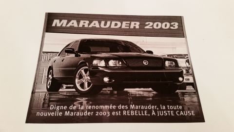 2003 Mercury Marauder - Rare 2003 French Canadian Marauder two-sided add. *SOLD*