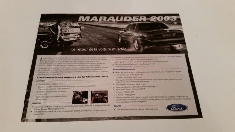 2003 Mercury Marauder - Rare 2003 French Canadian Marauder two-sided add.