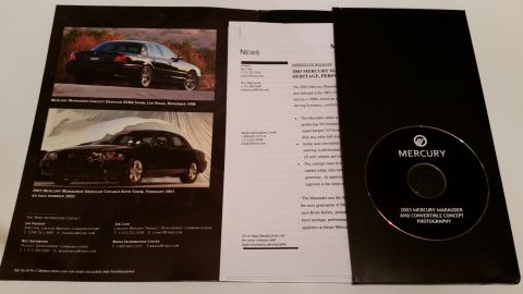 2003 Mercury Marauder - Rare Mercury Marauder press kit. Includes multiple press releases, glossy photos, and a press kit CD. *SOLD*