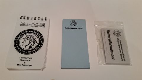 2003 Mercury Marauder - Marauder spiral notepad Marauder notepad Marauder cards $25