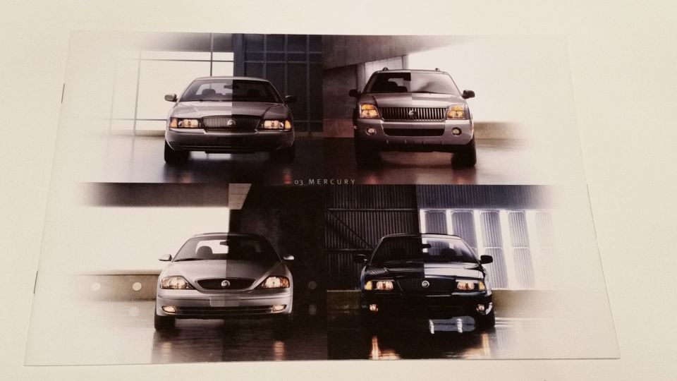 2003 Mercury line-up dealer brochure featuring the Marauder.  $20