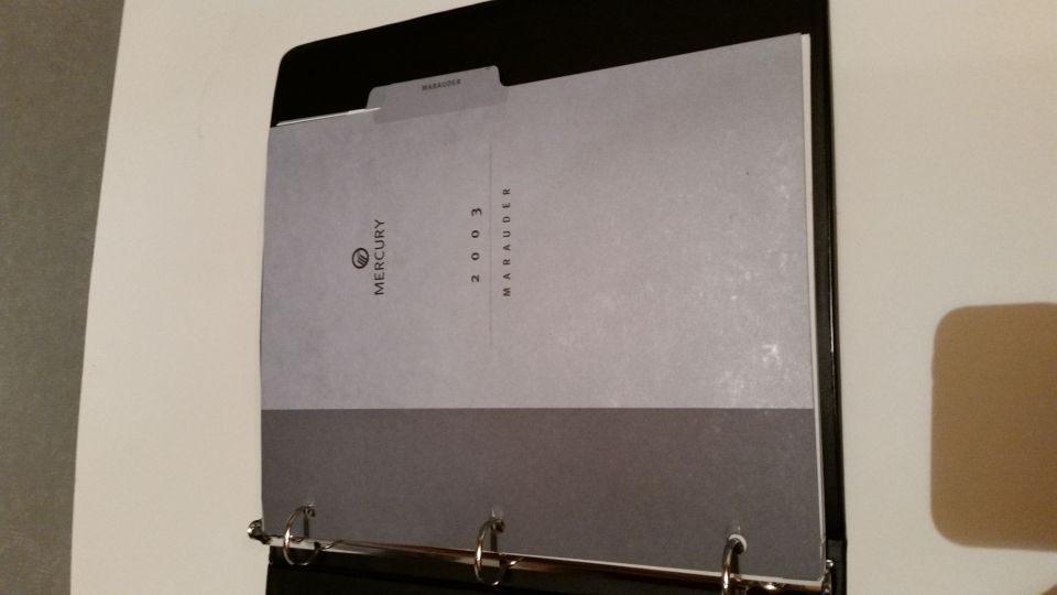 2003 AND 2004 dealer-only Marauder specifications binder. 

*SOLD*