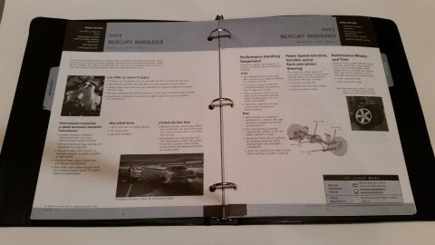 2003 Mercury Marauder - 2003 AND 2004 dealer-only Marauder specifications binder. *SOLD*