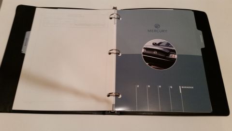 2003 Mercury Marauder - 2003 AND 2004 dealer-only Marauder specifications binder. 2004 section pictured. *SOLD*