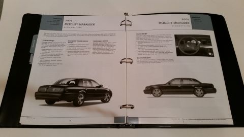 2003 Mercury Marauder - 2003 AND 2004 dealer-only Marauder specifications binder. 2004 section pictured. *SOLD*