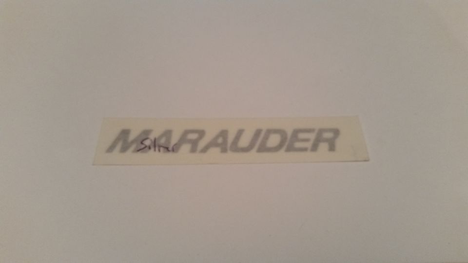 Bob White Marauder decal. I used one of these to put the Marauder logo on the dash trim above the glovebox. 

*SOLD*