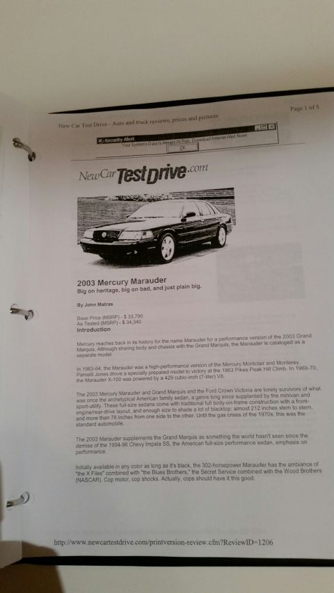 2003 Mercury Marauder - More pics of the Marauder Media Binder.