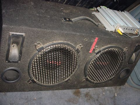 1988 Ford Bronco - 2 10's, they aren't great but they work well for the music I listen to. (Heavy Metal)