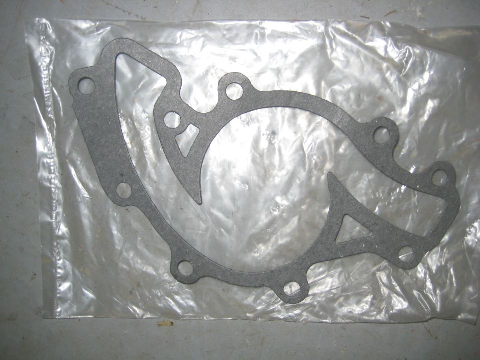 Two gray engine gaskets on a clear plastic bag.