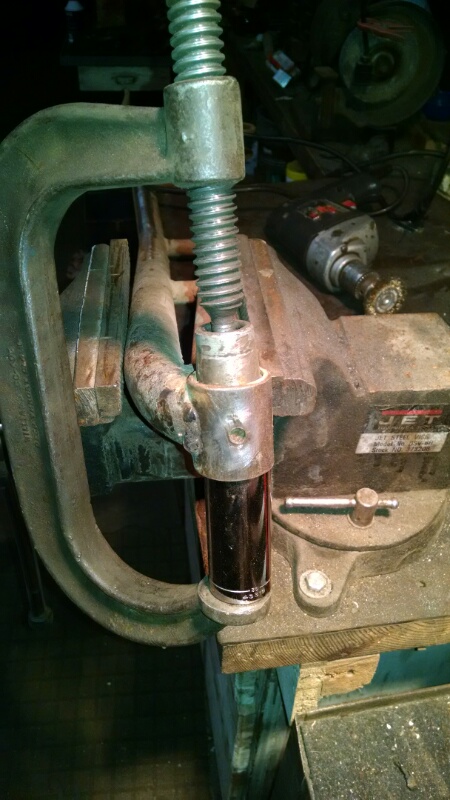 1992 Ford Bronco - Pressing out the old bushings.