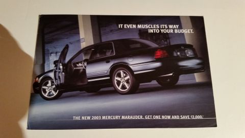 2003 Mercury Marauder - 2002 small ad sent to prospective buyers. $20