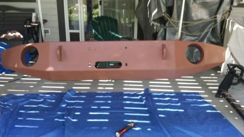 1996 Ford Bronco - Primered. Like my high tech painting booth..lol