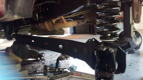 1996 Ford Bronco - BDS extended radius arms. Temporary mounting to check position and travel.