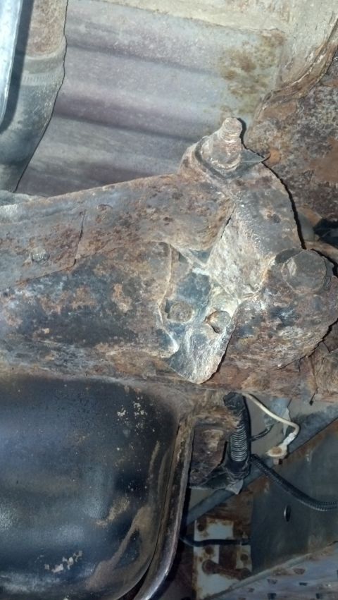 1996 Ford Bronco - Driver side rear leaf spring bracket. It's completely broken in half.