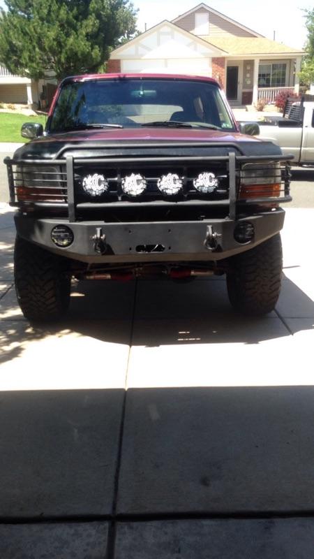 1996 Ford Bronco - KC lights mocked up. They are not wired yet.