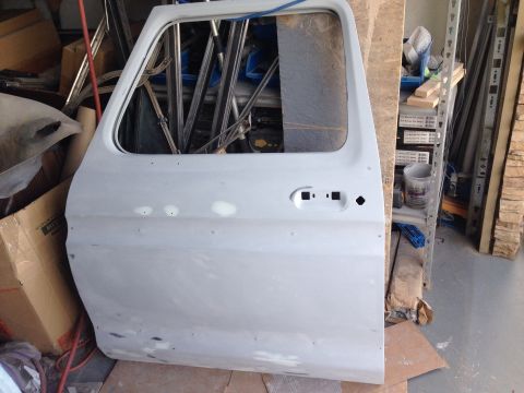 1978 Ford Bronco - Driver side door in final stages of body work and primed February 14 2015