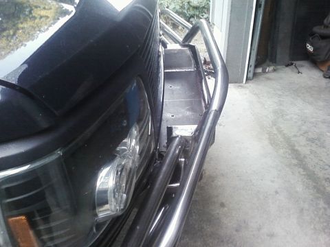 1989 Ford Bronco - Custom tube bumper installed on a vehicle's front end.