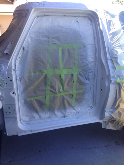 1978 Ford Bronco - Door jambs painted with chromabase and cleared March 15 2015