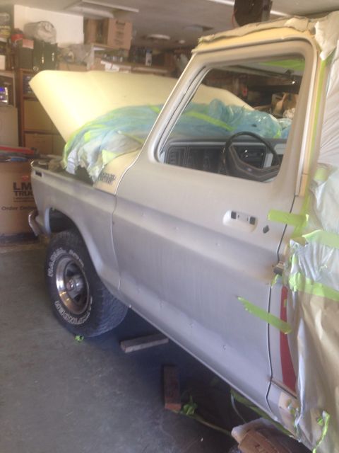 1978 Ford Bronco - Door and fender primed, ready for paint and mounted March 17 2015