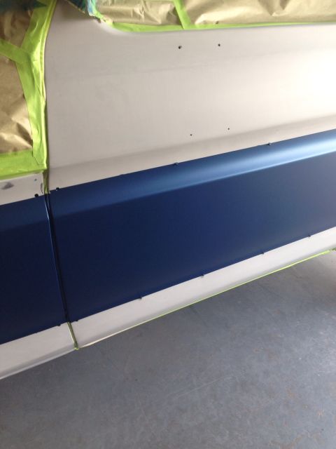 1978 Ford Bronco - White and blue sprayed ready for clear April 7 2015
