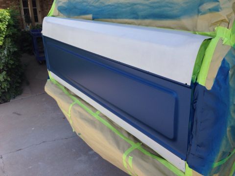 1978 Ford Bronco - White and blue sprayed ready for clear April 7 2015