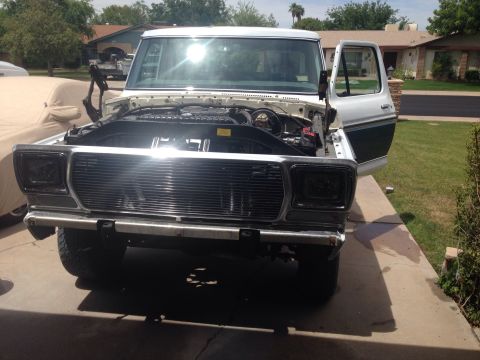 1978 Ford Bronco - Got the new grill, and square headlight installed May 20 2015