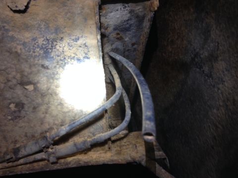 1973 Ford Bronco - Lines & Hoses From Evap. Tank: Two Metal Lines that run along frame then turn to rubber hoses going up to the Driver's Rear Fender Well & 1…