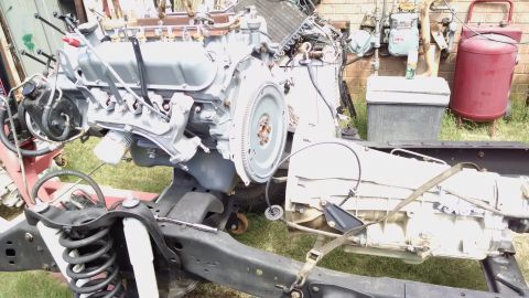 1993 Ford Bronco - The engine weighs about 550# at this point.