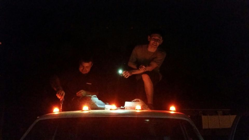 installed new and actually functioning cab marker lights with LED bulbs. 

truck originally didnt have the lights and somebody decided to add them purely for looks but did not wire them. they were starting to rust through the roof so i replaced them all and ran the wiring to make them work.