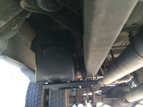 1997 Dodge 3500 - Auxiliary fuel tank installation on a 1997 Dodge 3500 pickup truck.