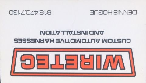 1997 Dodge 3500 - A business card for Wiretec displays their services and contact information.