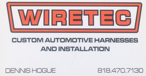 1997 Dodge 3500 - This is a business card for WIRETEC, which specializes in custom automotive harnesses and installation. The card includes the name Dennis H…