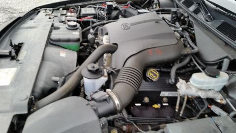 2001 Ford Crown Victoria - The engine bay of a 2001 Ford Crown Victoria is visible, with the V8 engine and associated components clearly depicted.