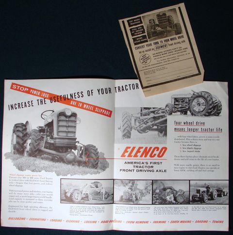 1959 Ford Pickup - Advertisement for the Elenco front driving axle, designed to increase tractor usefulness by reducing wheel slippage.