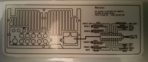 2001 Ford Excursion - A diagram illustrates the wiring connections for a car stereo system, including power and speaker outputs.